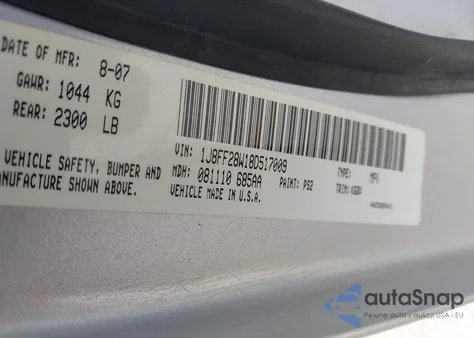 2008 Jeep Patriot Sport из США, поврежденный, VIN 1J8FF28W18D517009